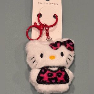BAG CHARM Fashion Jewelry Pink Black and White Hello Kitty Plush Bag Charm